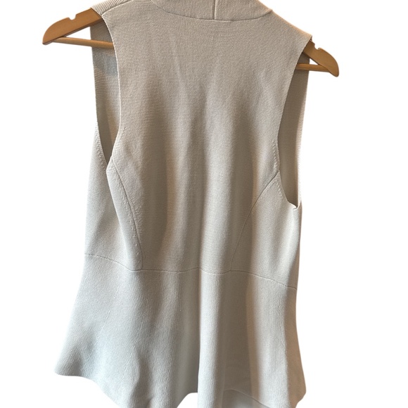 Eileen Fisher Vest X-Small Knit Open‎ Front  Silk Cotton Oatmeal Beige Sleeveles - Picture 5 of 5